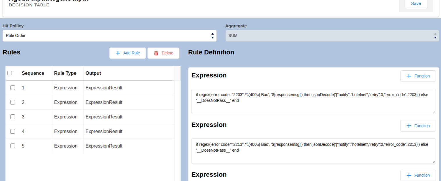 Decision table GUI Generator