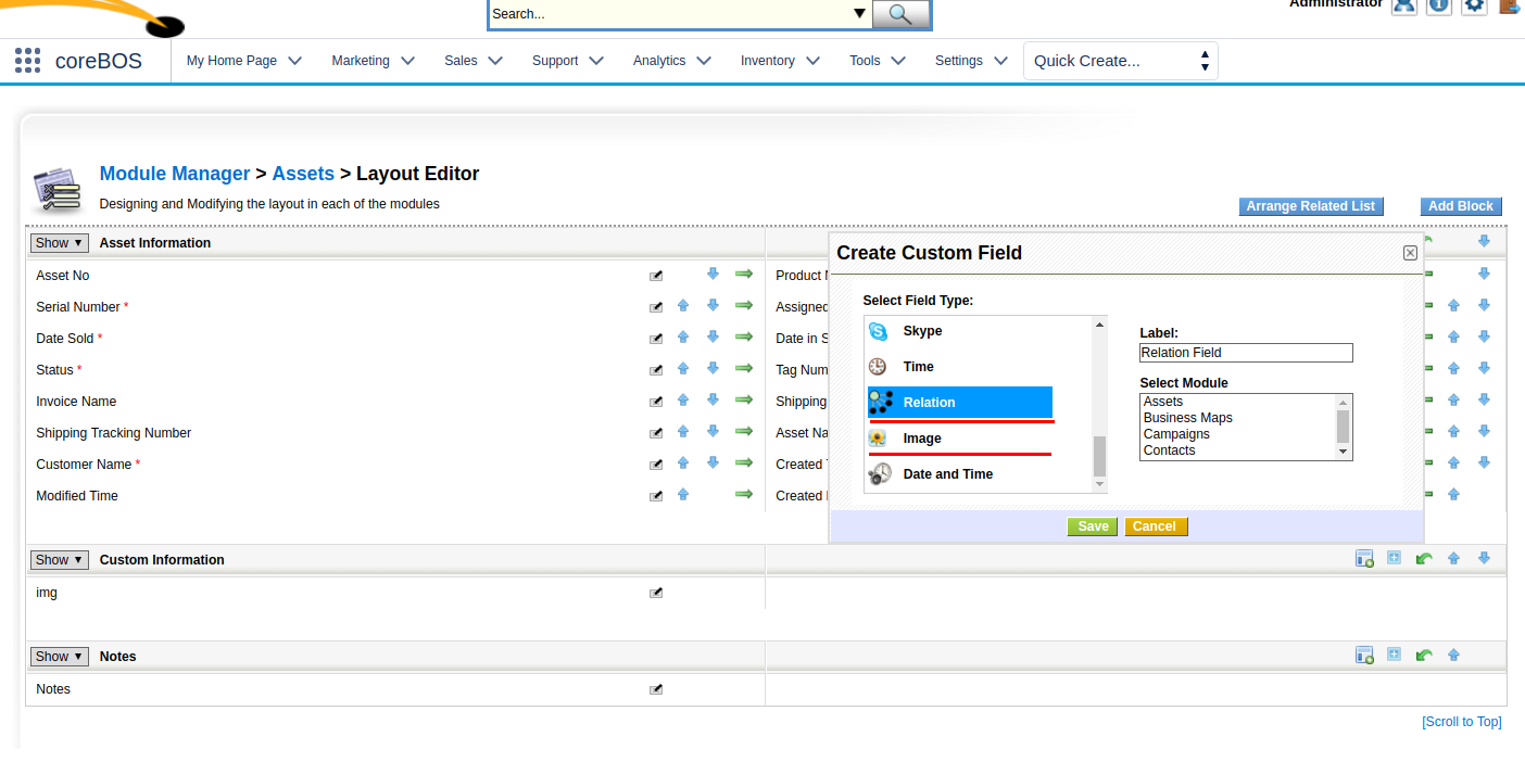 Relation Image Layout Editor