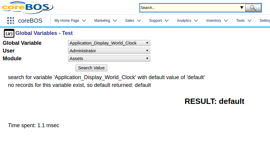 Global Variable Validation Page