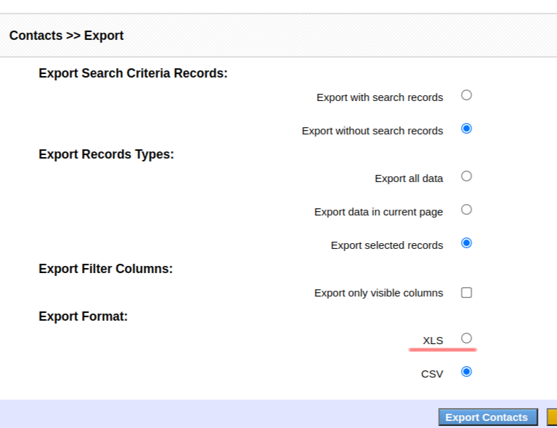 Export Spreadsheet