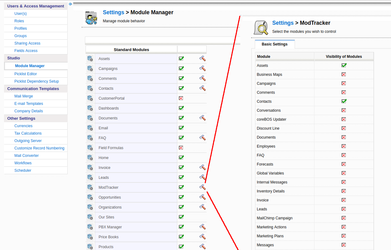 ModTracker Settings