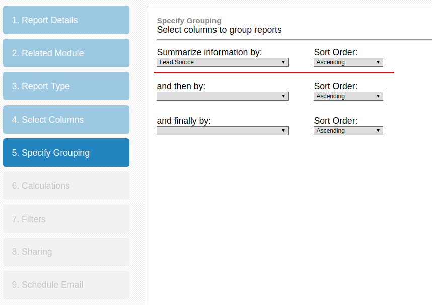 Report Grouping